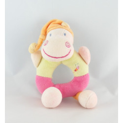 Doudou hippopotame rose vert Hyppo et Flo KIABI 18 cm