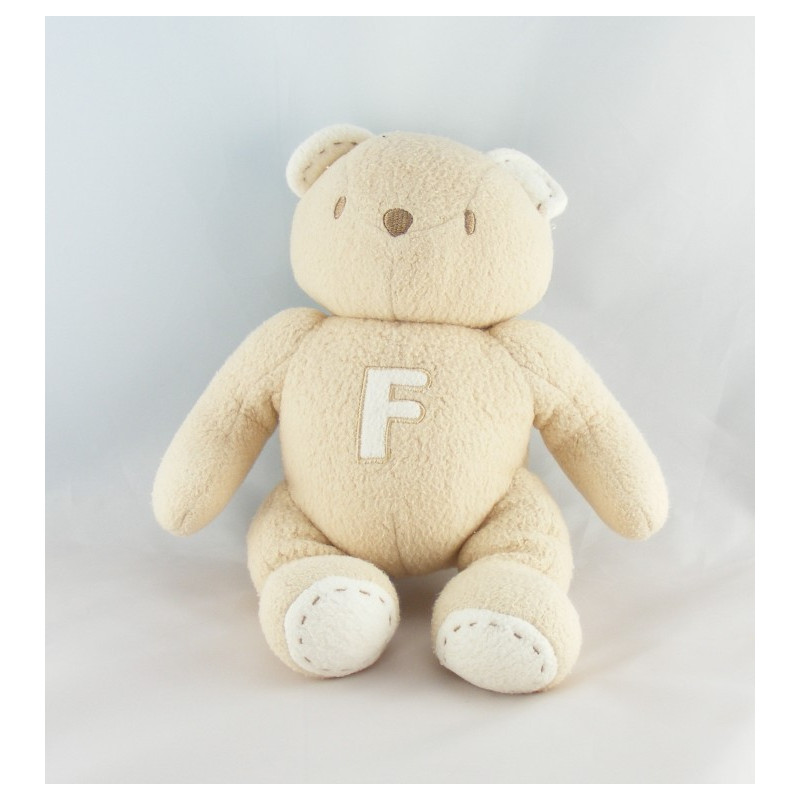 Doudou ours beige blanc SUCRE D'ORGE