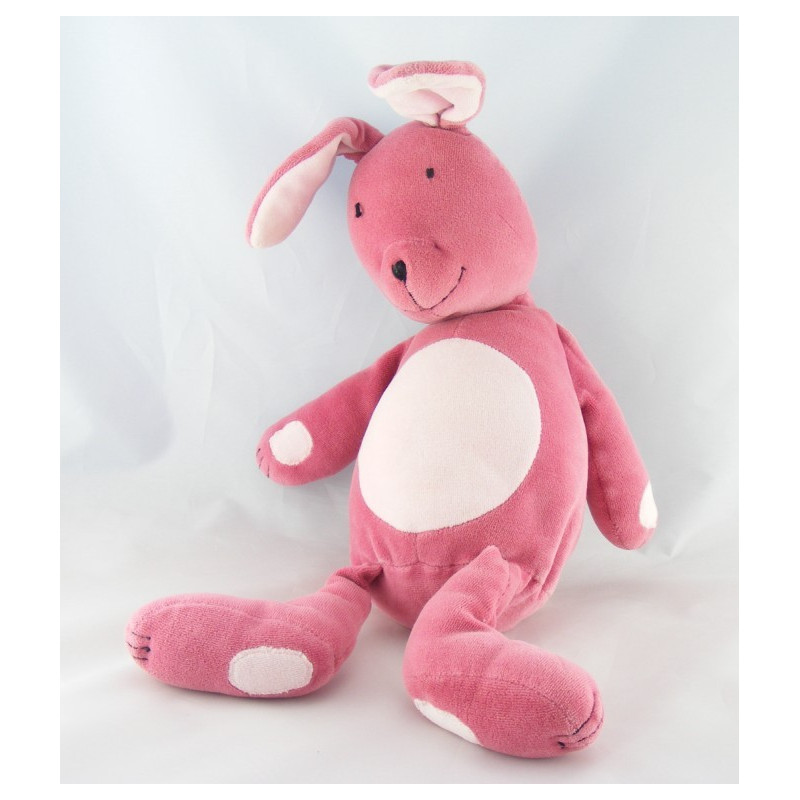 Doudou lapin rose bordeaux OBAIBI