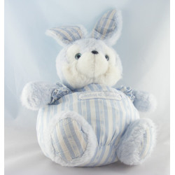 Doudou lapin bleu blanc rayé TARTINE ET CHOCOLAT