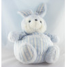 Doudou lapin bleu blanc rayé TARTINE ET CHOCOLAT