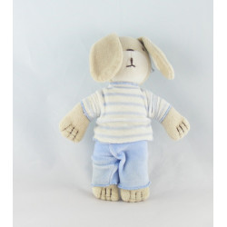 Doudou plat lapin rose bleu AUCHAN