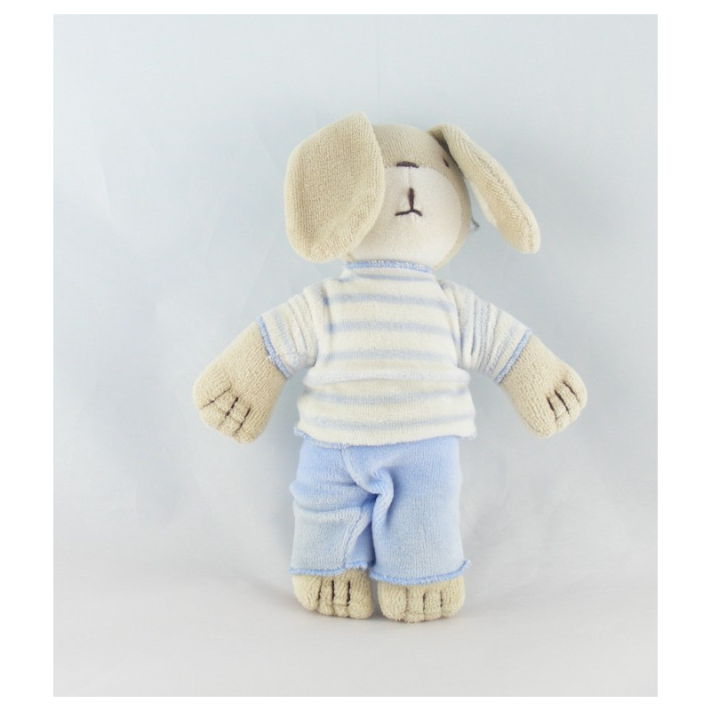 Doudou plat lapin rose bleu AUCHAN