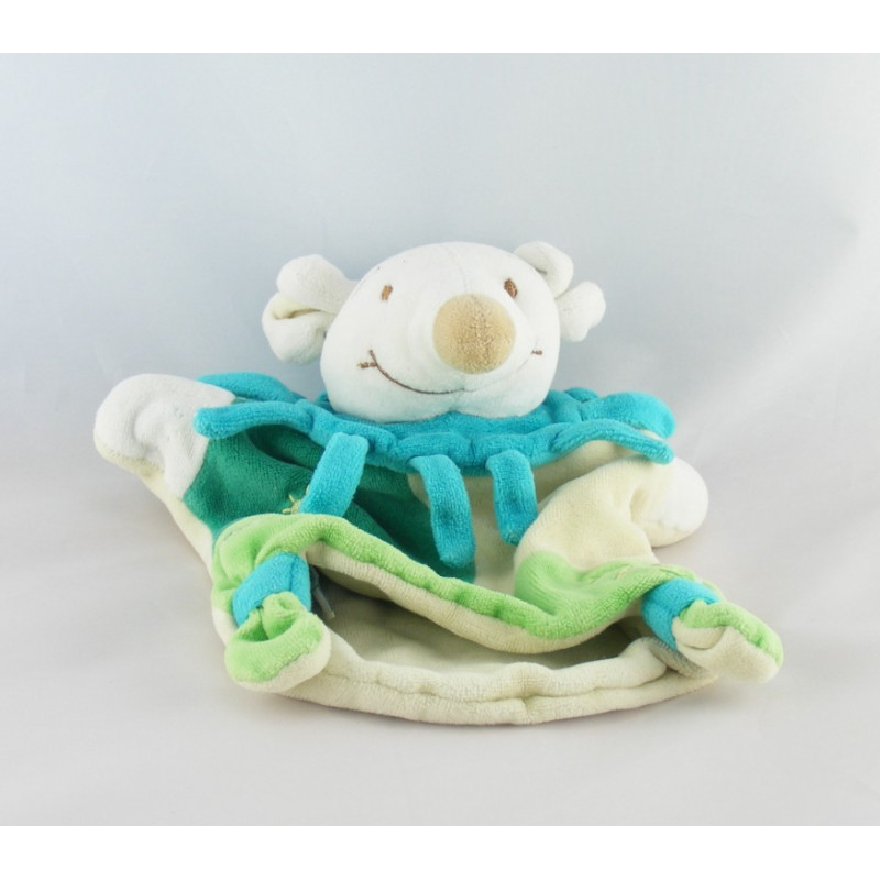 Doudou et compagnie marionnette souris verte col fleur soleil