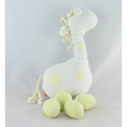 Doudou girafe bleu foulard vert TEX