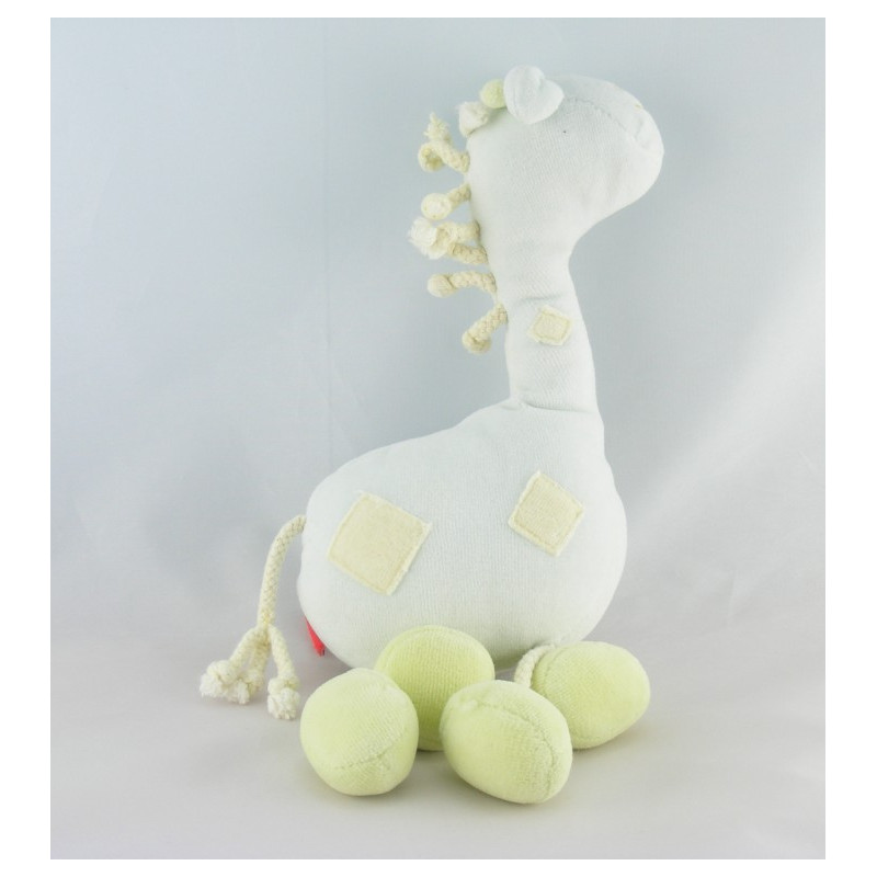 Doudou girafe bleu foulard vert TEX