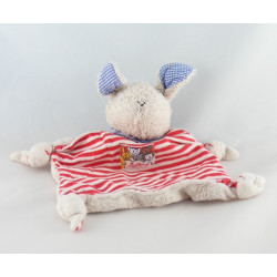 Doudou plat lapin beige rouge jaune SIGIKID