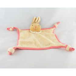 Doudou plat noeuds lapin beige rose Kaloo