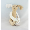 Doudou chien ours blanc marron cocard VERTBAUDET