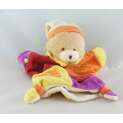 Doudou et compagnie plat ours Marcus jaune orange violet