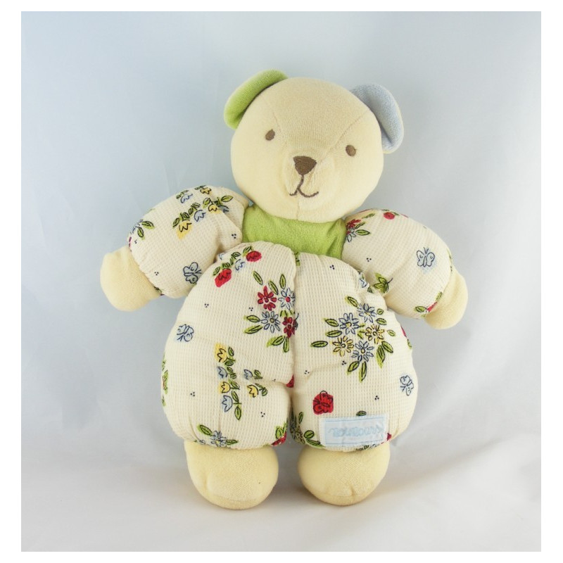 Doudou ours boule ecru vert NOUNOURS