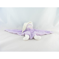 Doudou plat triangle lapin bleu jaune mon premier NOUNOURS