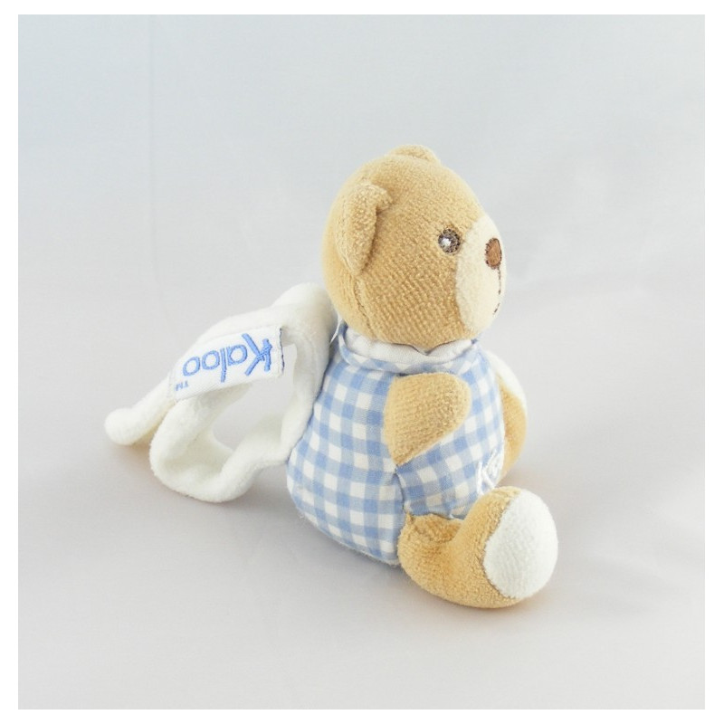 Attache tétine doudou ours rouge bleu vert KALOO 