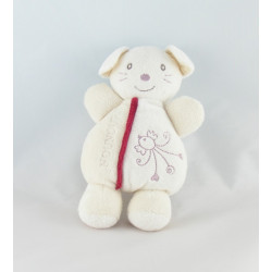 Doudou souris grise salopette bleu poche rouge NOUNOURS