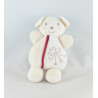Doudou souris grise salopette bleu poche rouge NOUNOURS
