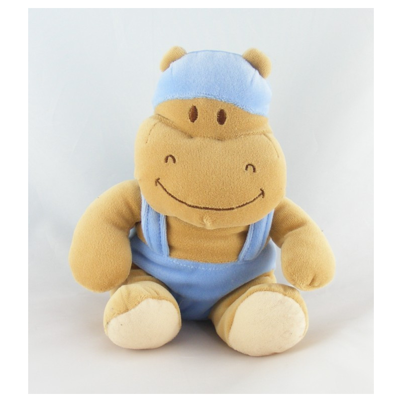 Doudou hippopotame bonnet bleu NOUKIE'S
