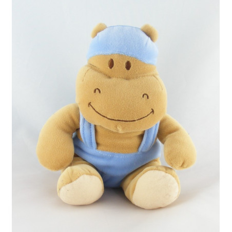 Doudou hippopotame bonnet bleu NOUKIE'S
