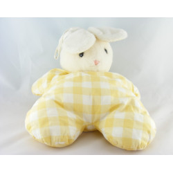 Doudou lapin blanc carreaux jaune HISTOIRE D'OURS