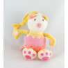 Doudou chat jaune rose BABYSUN