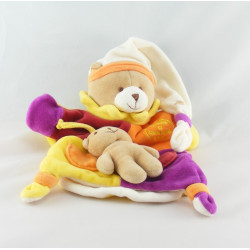 Doudou et compagnie plat ours Marcus jaune orange violet