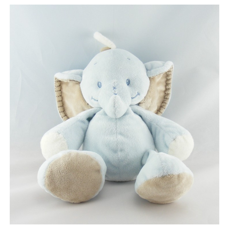 Doudou musical éléphant bleu jaune orange vert NATTOU