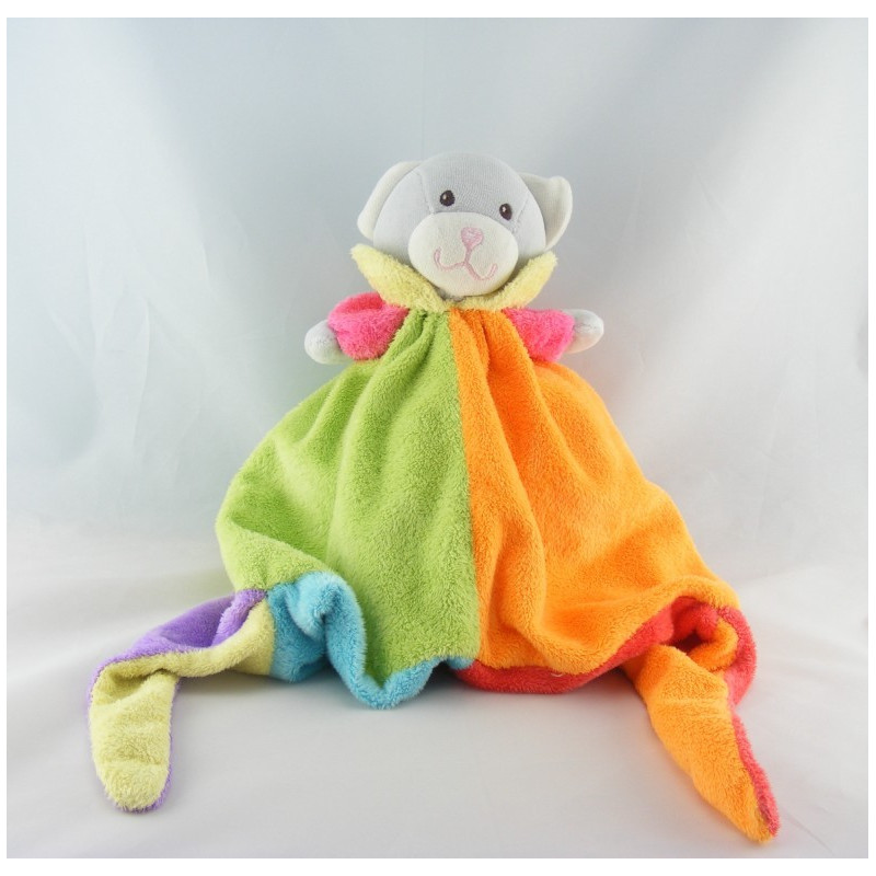 Doudou plat réversible cochon vache NOUNOURS