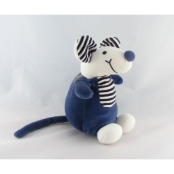 Doudou souris bleu marine rayures MAXITA