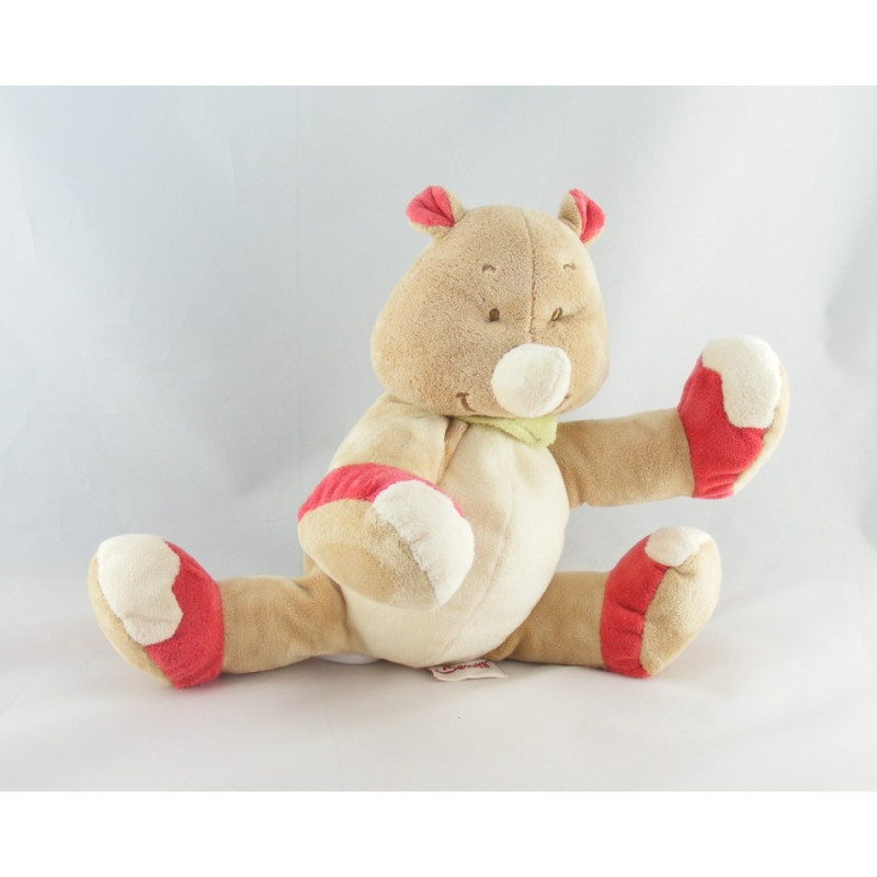 Doudou rhinocéros beige rouge BENGY