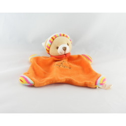 Doudou et compagnie plat Ours orange cannelle bonnet blanc