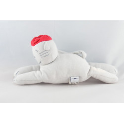 Doudou chat gris couronne rouge PETIT BATEAU