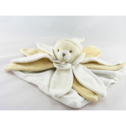 Doudou et compagnie collector ours plat pétale bleu et blanc 