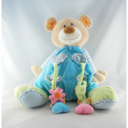 Grand Doudou ours brun pyjama bleu Noa Baby Bears NATTOU