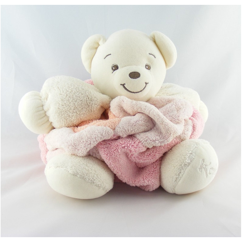 Doudou ours plume blanc rose KALOO