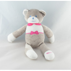 Doudou ours blanc bleu Musti de Mustela