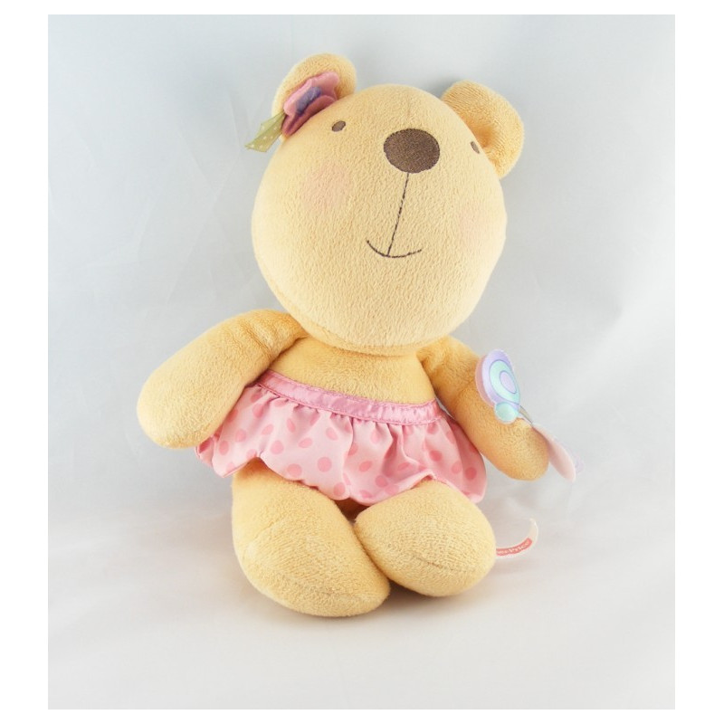 Doudou ours jupe rose à pois FISHER PRICE