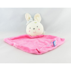 Doudou plat lapin blanc rose SUCRE D'ORGE