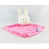 Doudou plat lapin blanc rose SUCRE D'ORGE