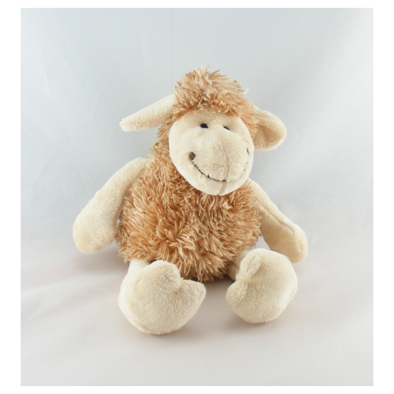 Doudou ours beige marron écharpe blanche CP INTERNATIONAL