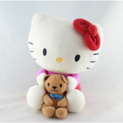 Doudou chat HELLO KITTY rose noeud orange SANRIO LICENSE 