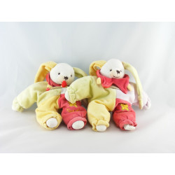 Doudou et compagnie semi plat lapin lapinou arlequin lot de 2