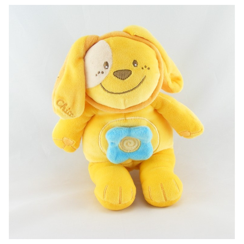 Doudou plat rond bleu vert chien CHICCO