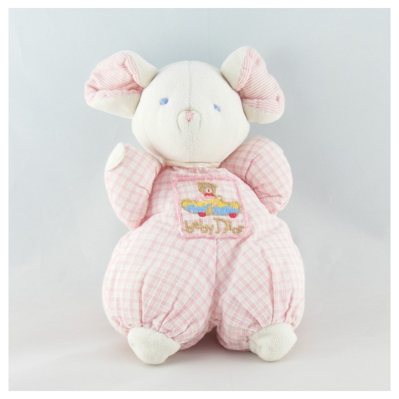 Doudou ours carreaux rose  BABY DIOR