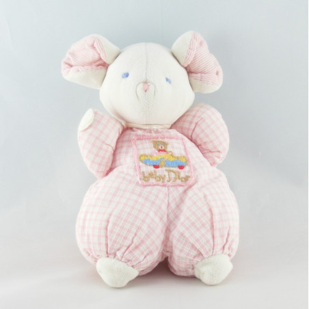 Doudou ours carreaux rose  BABY DIOR