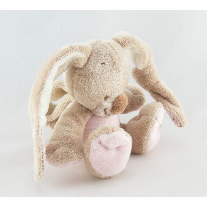 Doudou attache tétine éléphant bleu beige NATTOU