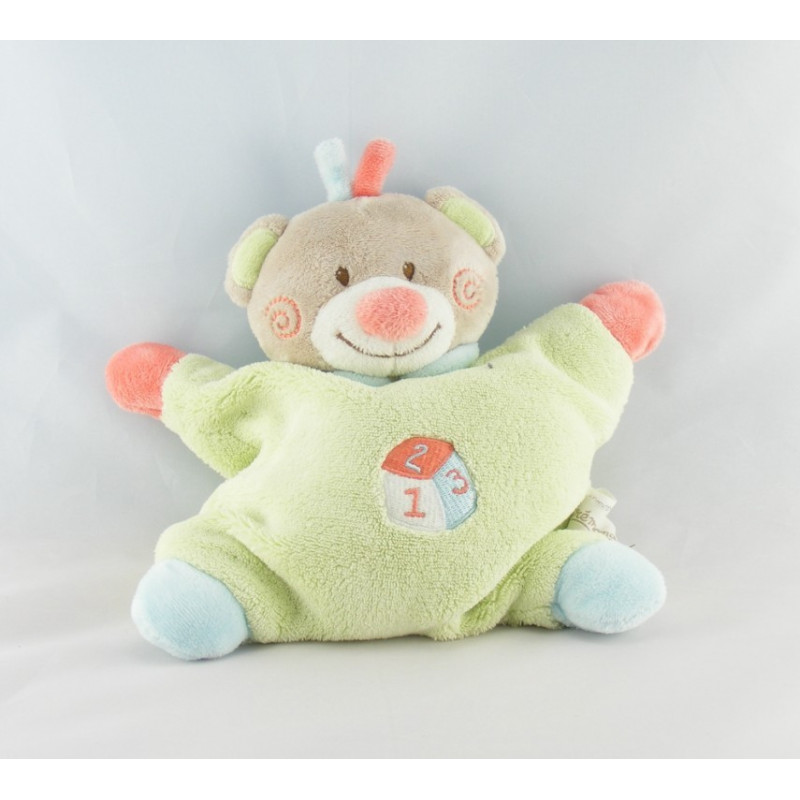 Doudou semi plat ours rose balle PREMAMAN