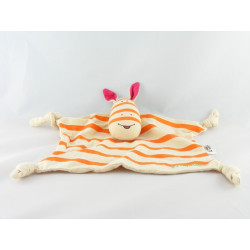 Doudou plat noeuds ane rayé orange LILLIPUTIENS