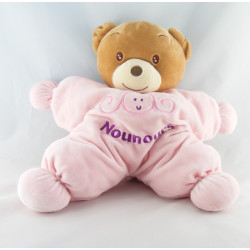 Doudou semi plat ours rose jaune NOUNOURS