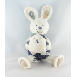 Doudou plat Lapin bleu marine NICOTOY NEUF
