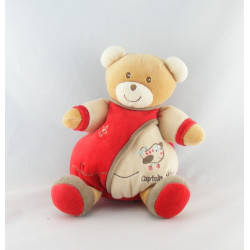 Doudou ours orange rayé bleu marine NOUNOURS