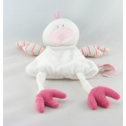 Doudou plat loup chat beige blanc éponge PREMAMAN